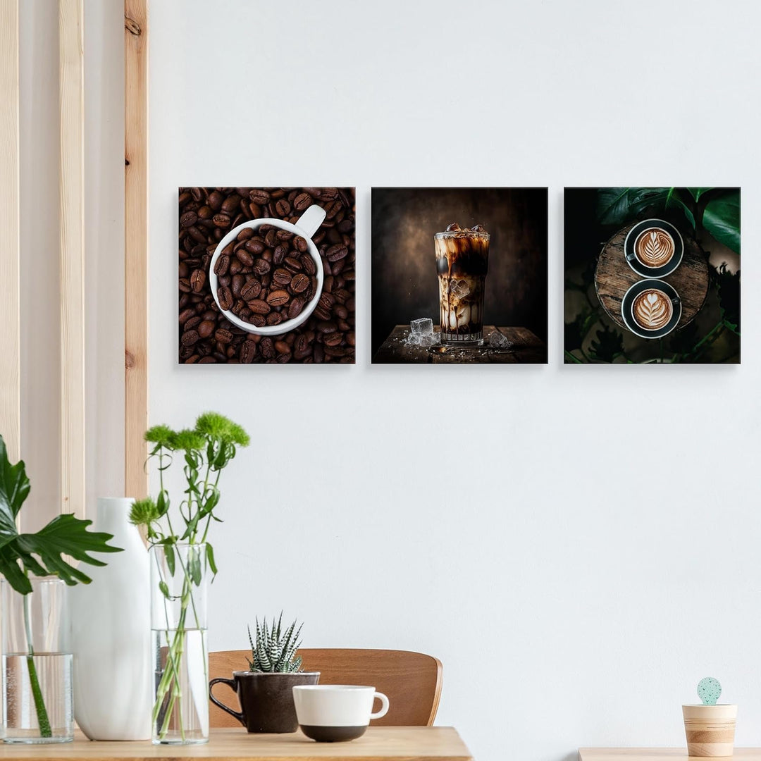 Muralo - Wandbilder Set - Leinwand Bilder Set Aufhängefertig - Bilder für Küche- Moderne Wanddeko -
