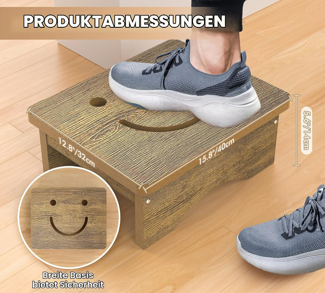 Tritthocker für Erwachsene, Senioren und Kinder mit rutschfestem Gummi, 40 x 32 x 14 cm, robuste HDP