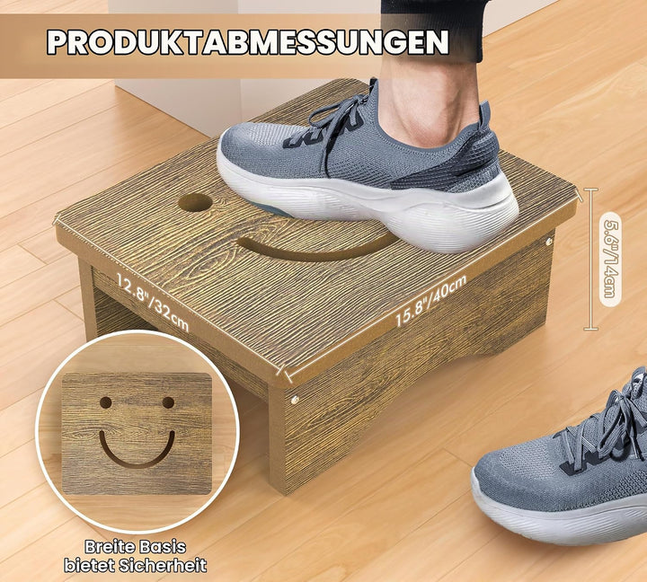 Tritthocker für Erwachsene, Senioren und Kinder mit rutschfestem Gummi, 40 x 32 x 14 cm, robuste HDP