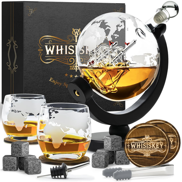 WHISISKEY Whisky Karaffe Set - Whiskey Geschenkset - Geschenke für Männer - Männergeschenke Geschenk