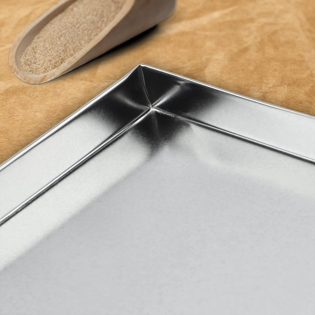 KADAX Kuchenblech aus Zinkblech, Backblech in zwei Grössen, Pizzablech rechteckig für Backofen, Ofen