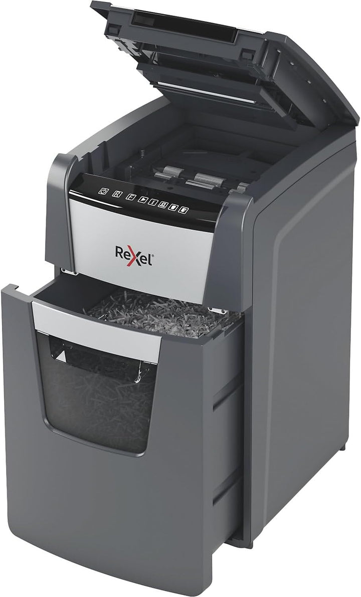 Rexel Optimum AutoFeed+ 130X Automatischer Aktenvernichter CH, 130 Blatt, Sicherheitsstufe P4, Parti