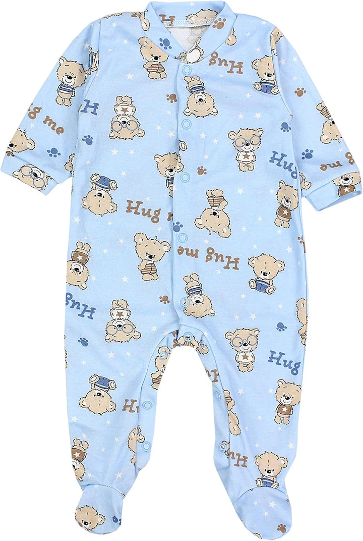 TupTam Baby Jungen Schlafstrampler Langarm Strampler Schlafanzug mit Fuss 3er Pack 50 Farbenmix 3, 5