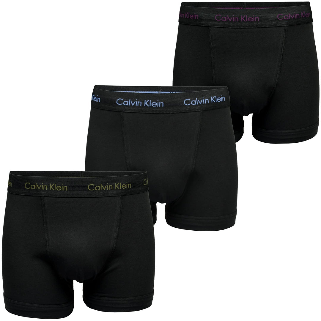 Calvin Klein Herren Trunk 3pk 0000u2662g Trunk (3er Pack) M B - Violett/Aktives Blau/Armee-logo, M B