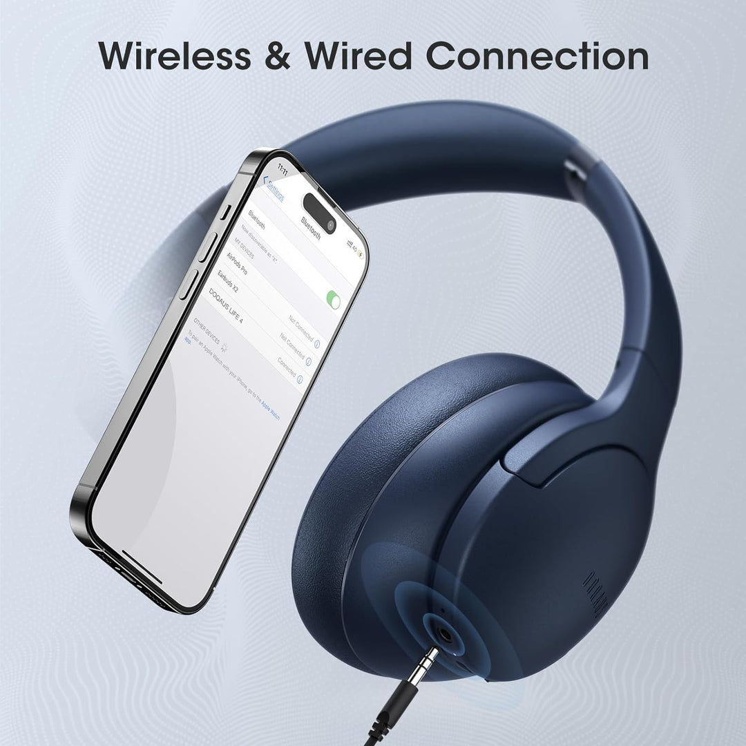 DOQAUS Kopfhörer Kabellos Bluetooth [Bis zu 90 Std] Bluetooth Kopfhörer Over-Ear mit 3 EQ-Modi, HiFi