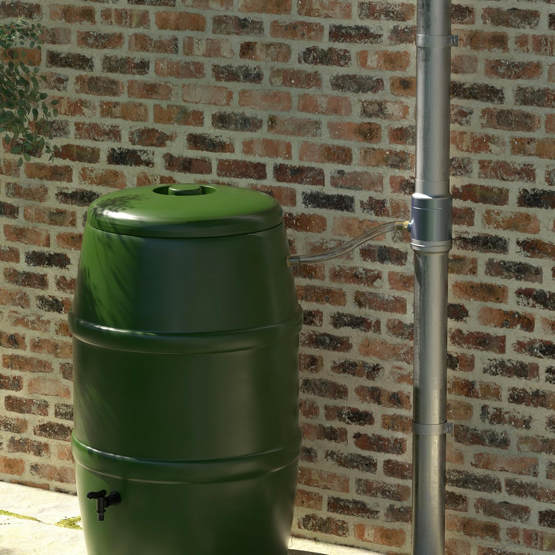 IGarden 100mm Regenwassersammler mit 45cm Schlauch- und Fassanschluss für das Fallrohr,Verzinktem St