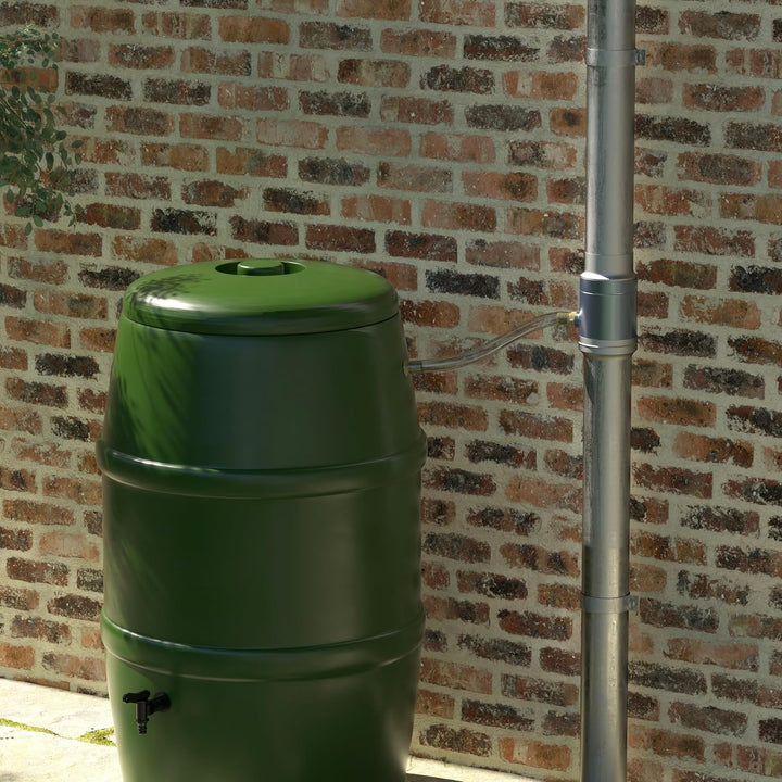 IGarden 100mm Regenwassersammler mit 45cm Schlauch- und Fassanschluss für das Fallrohr,Verzinktem St