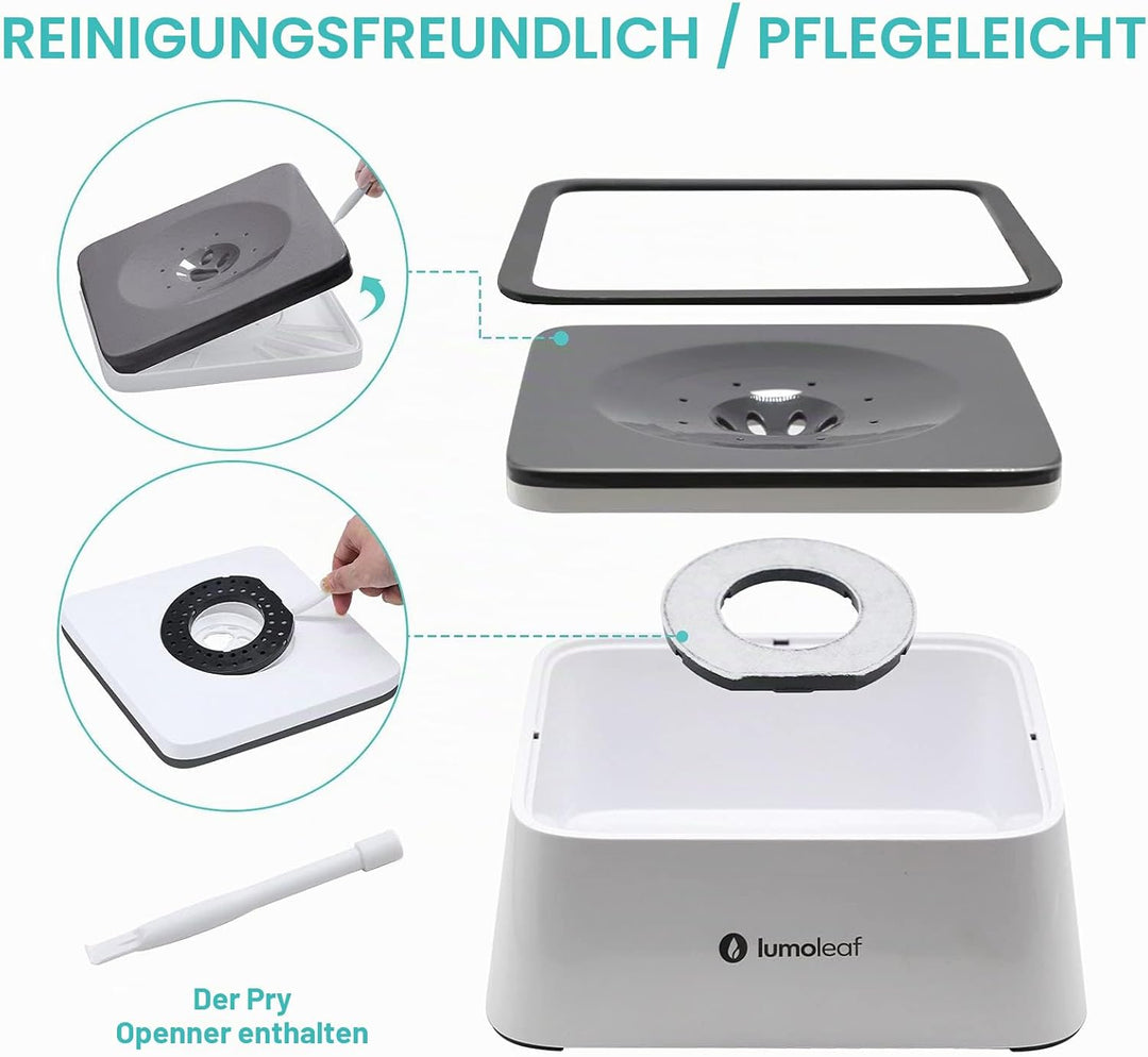 LumoLeaf Wassernapf für Hunde, 2L, Anti-Schwapp Fressnapf Hund Unterwegs mit Kohlefilter, Hundenapf