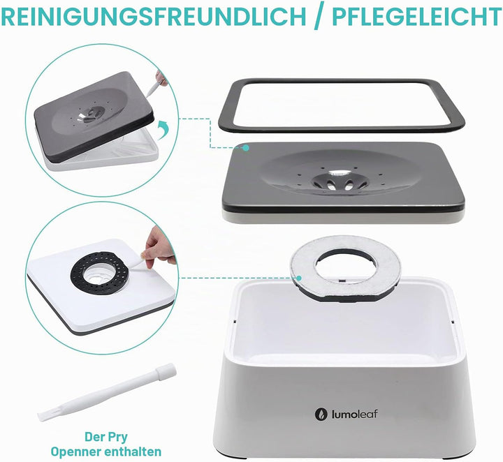 LumoLeaf Wassernapf für Hunde, 2L, Anti-Schwapp Fressnapf Hund Unterwegs mit Kohlefilter, Hundenapf