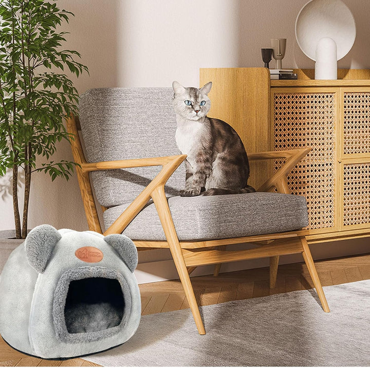 Waschbares Katzenhaus Indoor Katzen Katzenhöhle Mit Anti-Rutsch Boden undAbnehmbarem Matte,ür Katzen