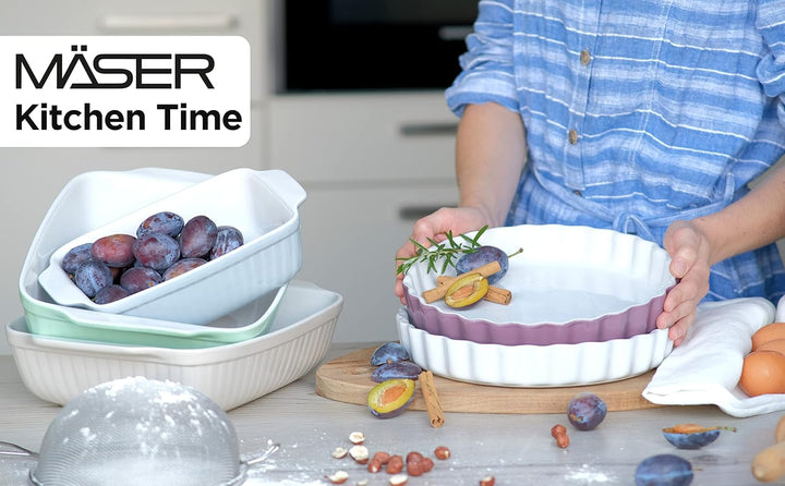 MÄSER 931981 Kitchen Time, Tarteform, Quicheform, Obstkuchenform, kratz- und schnittfest, runde Back
