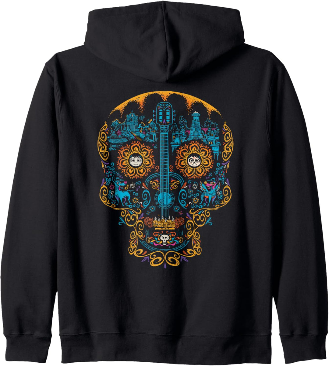 Pixar Coco Colorful Day Of The Dead Skull Miguel And Dante Kapuzenjacke