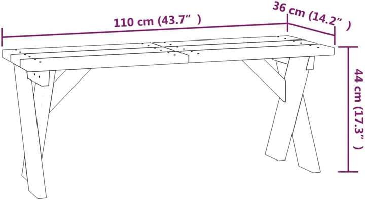 Bussandri Exclusive - Gartenbank 110 cm Kiefernholz Imprägniert