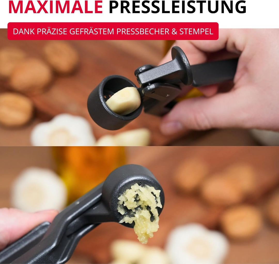 Westmark Knoblauchpresse Novapress Black Edition – Ergonomische Premium Knoblauchpresse & Ingwerpres