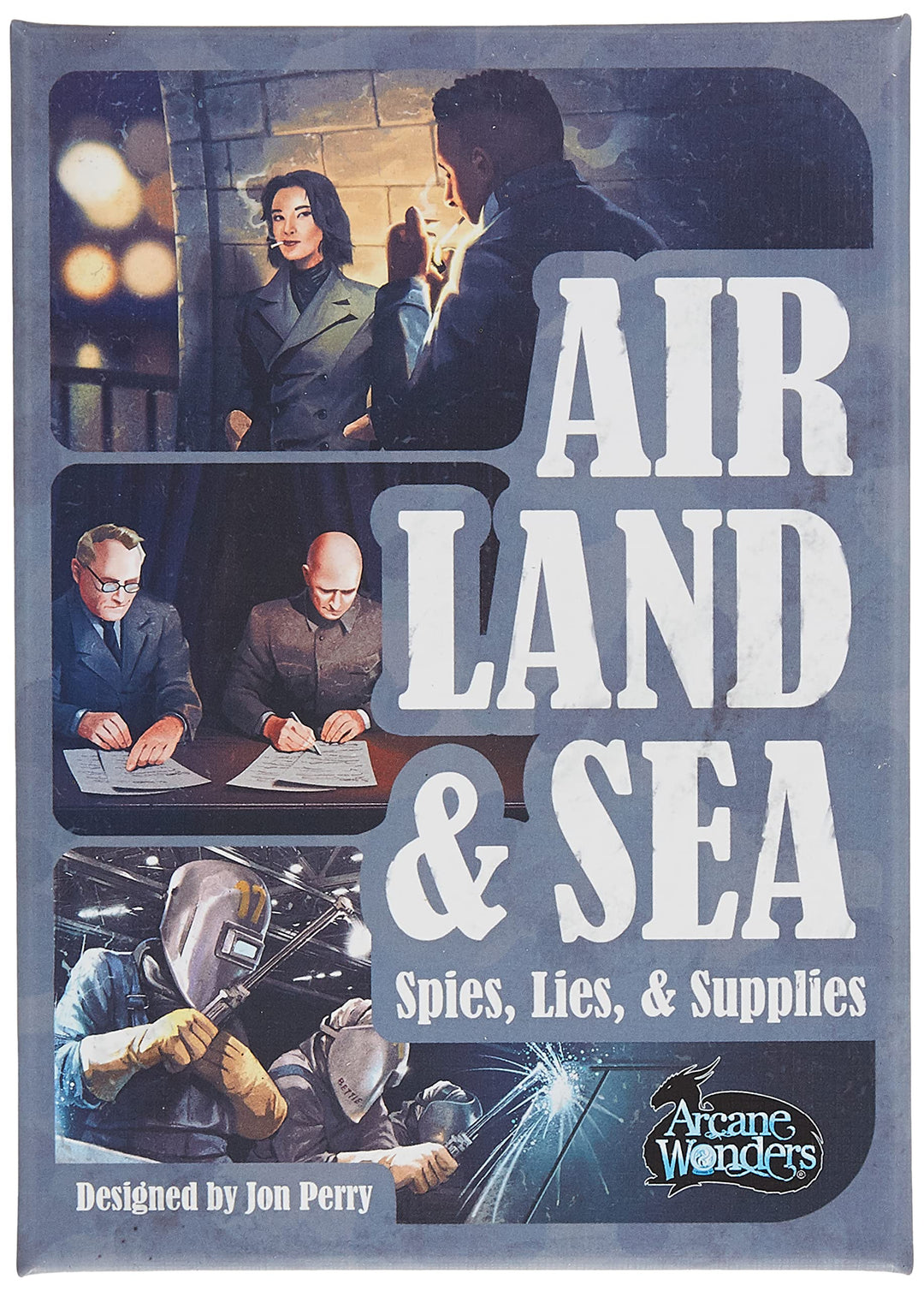 Arcane Wonders Luft, Land und Meer: Spione Lügen und Vorräte, Brettspiel, ab 14 Jahren, 2–4 Spieler,
