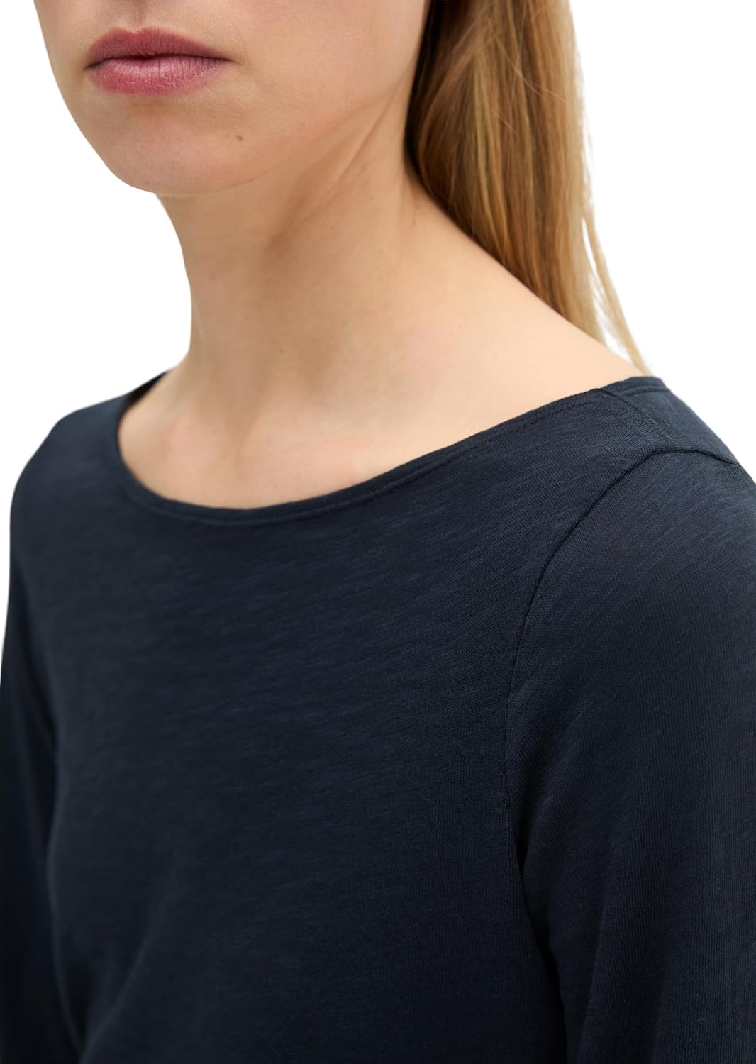 Marc OߴPolo Damen Langarmshirt aus Bio-Baumwolle Unterziehshirt XXS Blau, XXS Blau