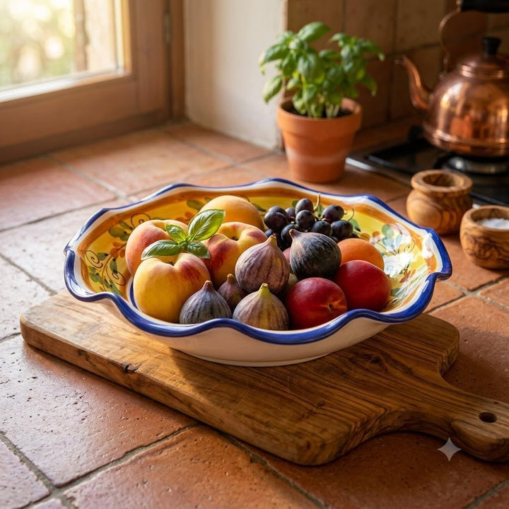 CEAR ceramiche - Obstschale Obstschale Ø 35 cm aus sizilianischer Keramik von Caltagirone handverzie