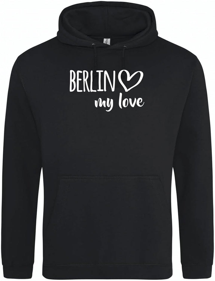Huuraa Unisex Hoodie Berlin My Love Pullover Vegan Grösse 3XL für alle Fans von Berlin Deutschland G