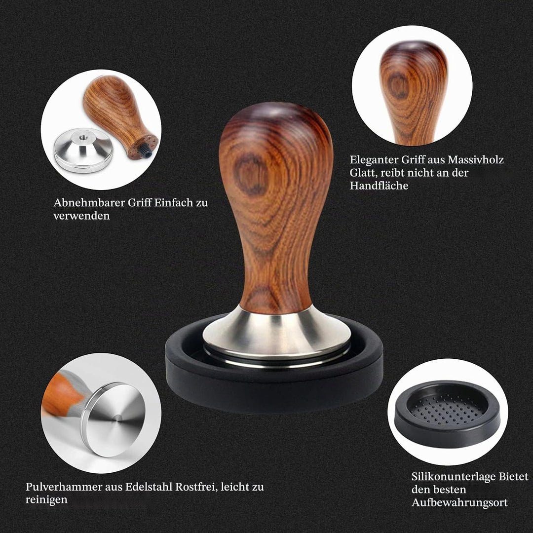 Kaffee Tamper Set 51mm,Espresso Tamper Set,Tampermatte und Milchkännchen (350ml),inkl Tampermatte,Re