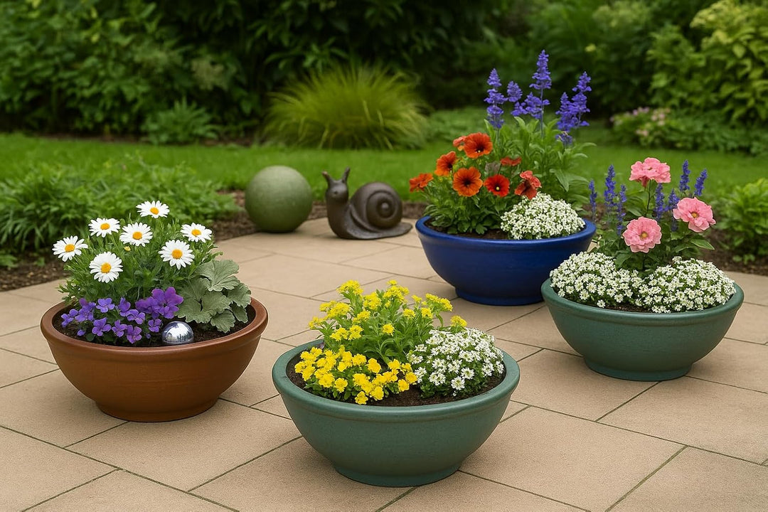 K&amp;K grosse Bonsaischale/Pflanzschale Flach 38x16 cm aus hochwertiger robuster Keramik Outdoor frostb