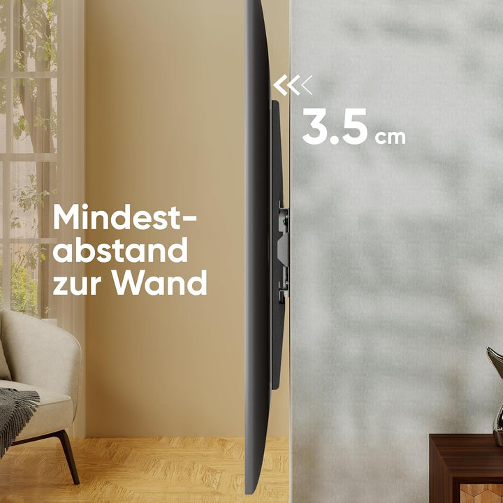 ONKRON Feste TV Wandhalterung für grosse 55-100 Zoll TVs bis zu 75 kg, Ultra Slim TV Wandhalterung F