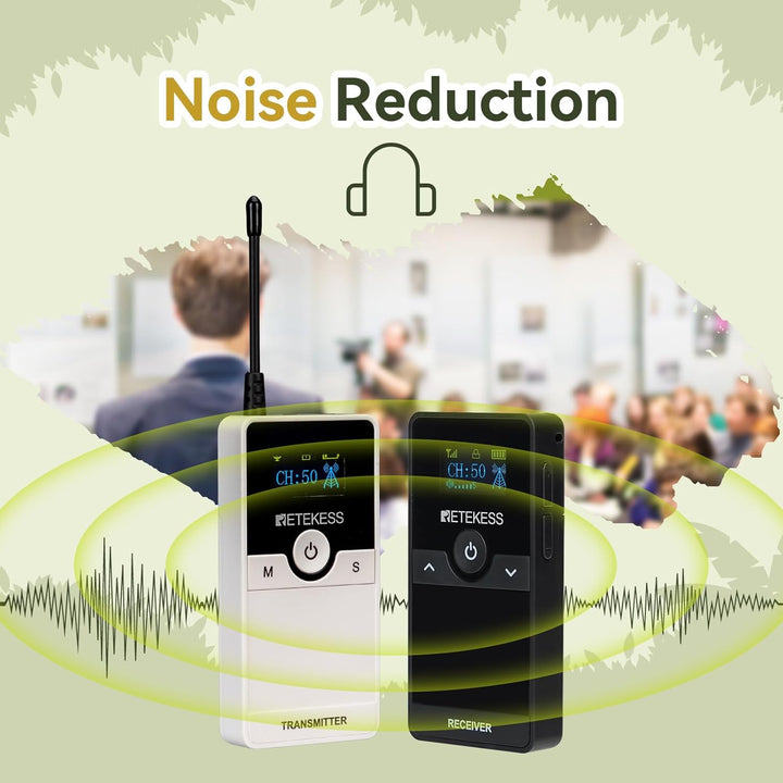 Retekess TT116 Tour Guide System, Audio Whisper Tour Guide System, 200 m, Rauschunterdrückung, Kirch