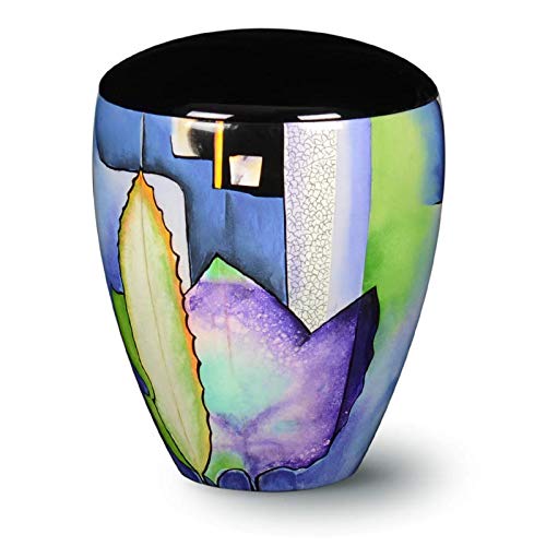 Fiberglas bemalte Urne für Asche, Einäscherung, Fiberglas, moderne Urne für Asche, grosse Urne für A