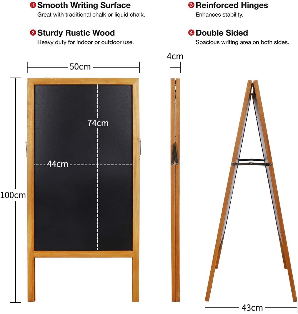UNHO Aufsteller Kundenstopper aus Holz Magnetische Werbetafel Werbeaufsteller Standtafel beidseitig