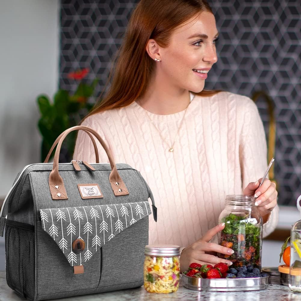Lekesky Kühltasche Damen mit Schulterriemen, Lunchtasche Isolierte für Frauen Auslaufsichere Weit Ge
