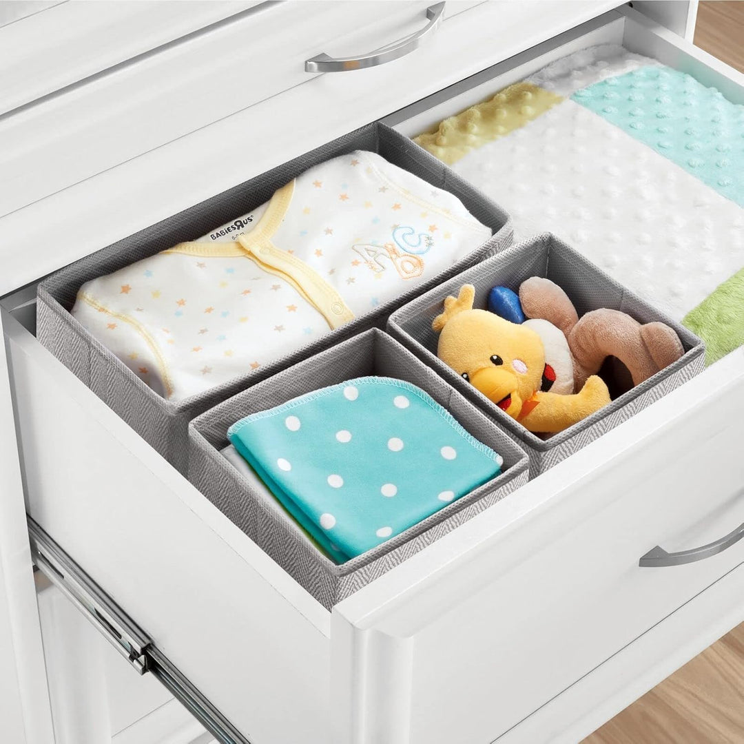 mDesign 2er-Set Baby Organizer mit je 3 Boxen – Aufbewahrungsbox in 2 Grössen für Windeln, Feuchttüc
