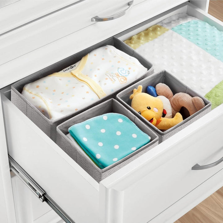 mDesign 2er-Set Baby Organizer mit je 3 Boxen – Aufbewahrungsbox in 2 Grössen für Windeln, Feuchttüc