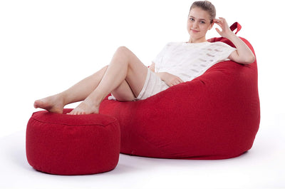 Lumaland Sitzsack Pouf (50 L) | Kompakter Sitzsack mit 3-in-1-Funktion: bequemer Hocker, praktisches