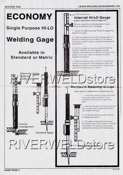 RIVERWELD Hi-lo-Schweisslehre Interner Einzweck-Wurzelspalt-Prüfung Interner Ausrichtungsfehler Schw