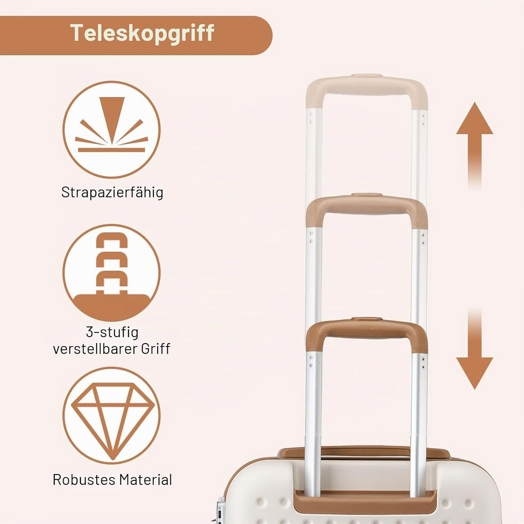 KONO Koffer Reisekoffer Trolley Kofferset 4 Teilig von ABS+PC Hartschalenkoffer mit TSA-Schloss, 4 R