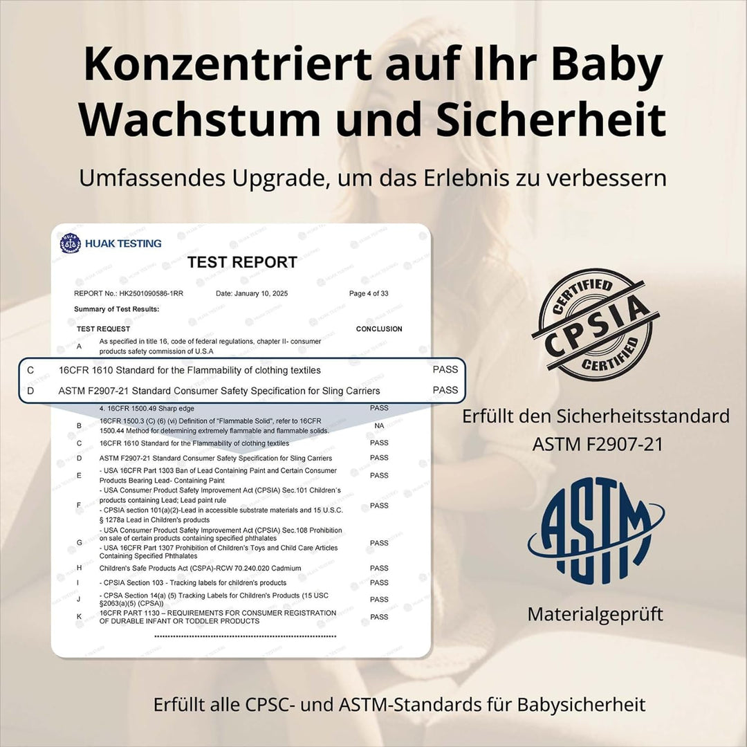 Tragetuch Baby &amp; Seitentrage - Ergonomische Hüfttrage für Baby &amp; Kleinkind mit Hüftsitz, ASTM Zertif