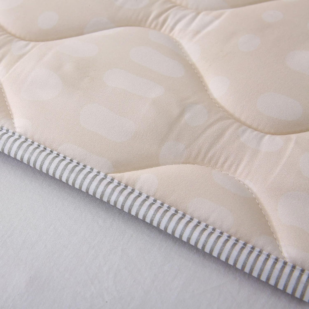 Gesteppte Krabbeldecke Baby 127cm, Hygge beige – extra Dicke 1,5cm weiche Baby Krabbelmatte – Baby S
