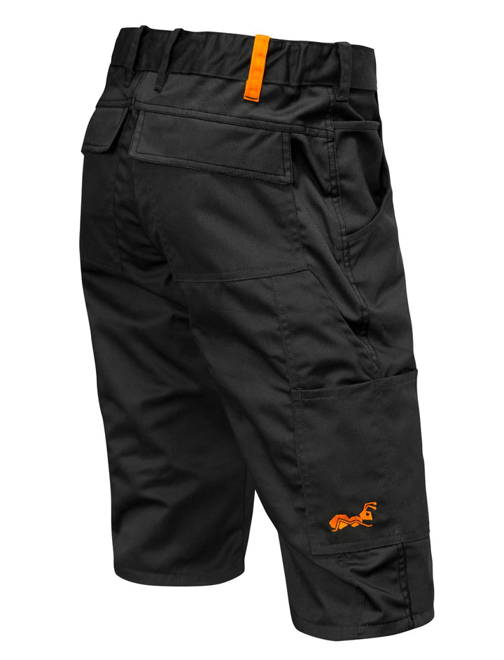strongAnt Shorts Stretch Berlin Pro Herren Sommer Arbeitshose kurz Cargo Outdoor Grau-Shwarz-Weiss,
