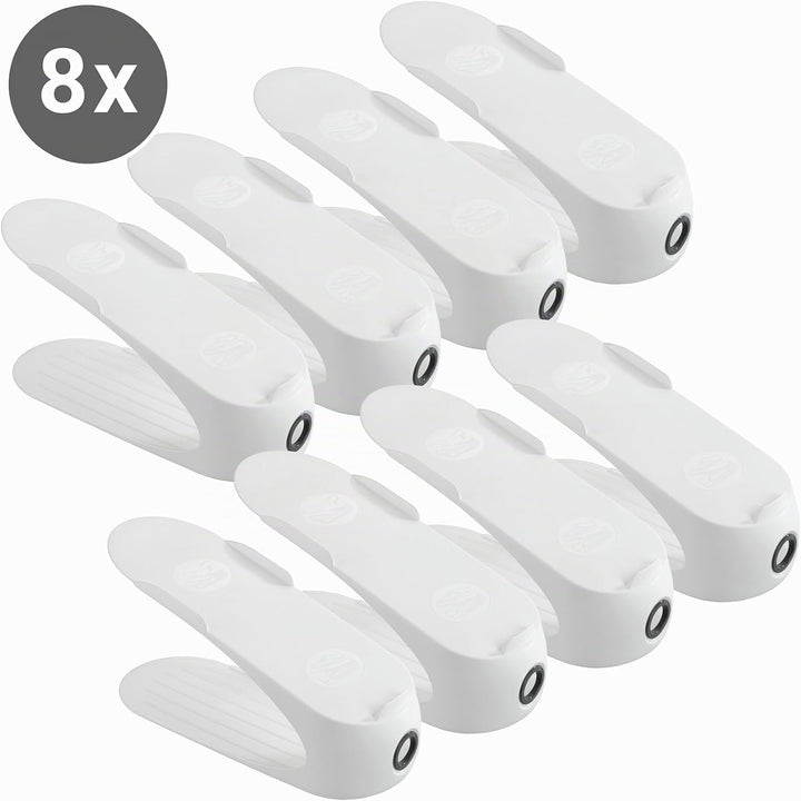 WENKO Schuhhalter Weiss 8er Set mit Griffloch für leichte Handhabung Weiss