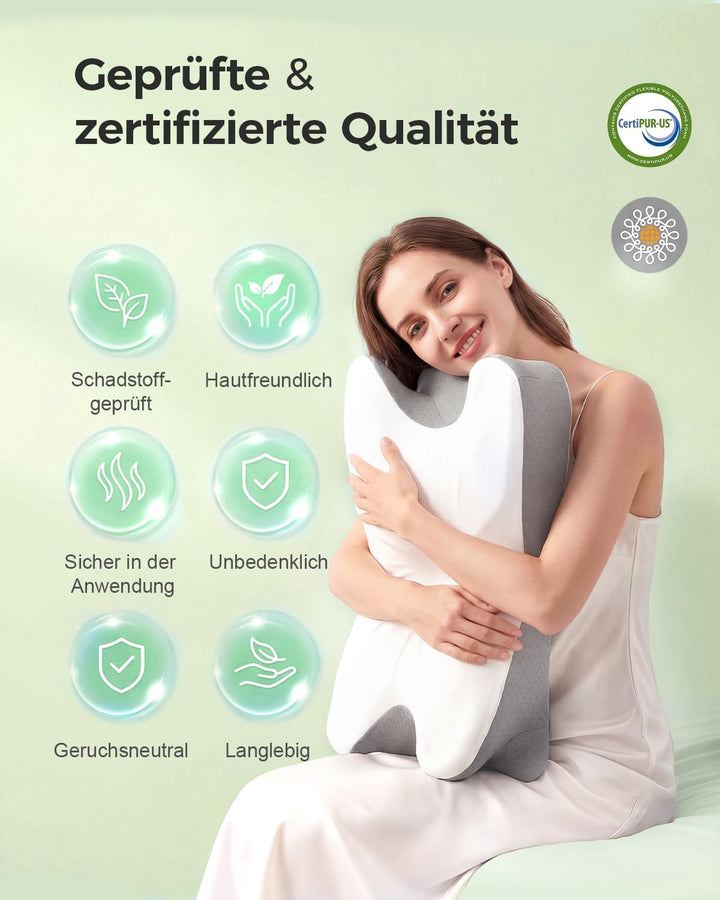Orthopädisches Nackenkissen aus Memory-Schaum, Ergonomisches Nackenstützkissen für optimalen Schlafk