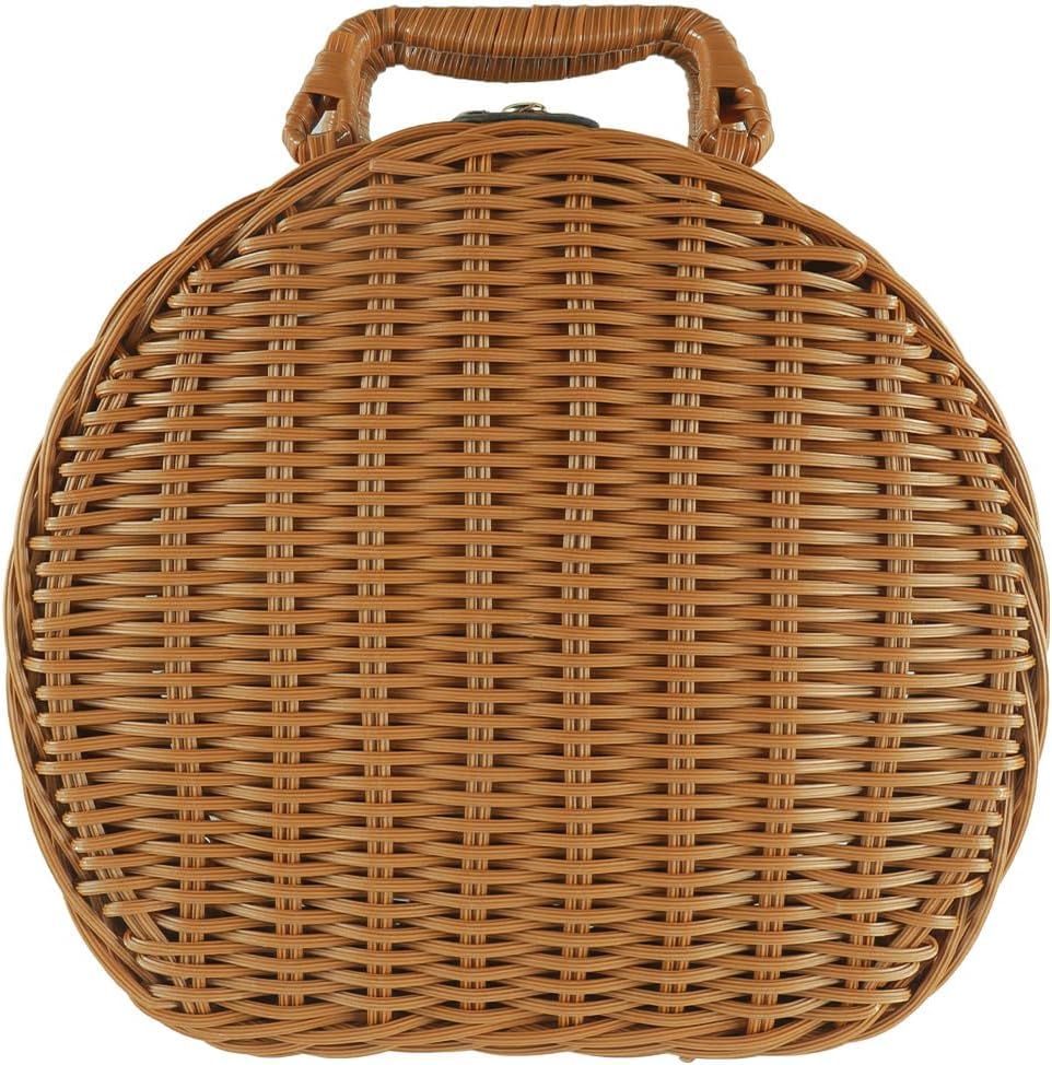 Rattan-Aufbewahrungskorb, Koffer, Rattan-Koffer, Picknickkorb mit kleinem Griff für Outdoor-Camping,