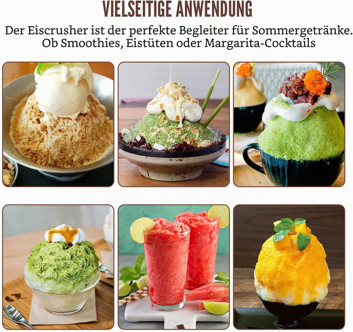 Rasierte Eismaschine, Crushed Ice Maker Mit Manueller Kurbel, Manueller Eisrasierer Mit Eiswürfelsch