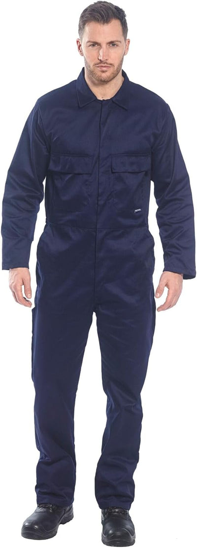 Portwest S999 Herren Euro-Arbeitskleidung Polycotton Overall Arbeitsanzug Blau Navy XS, Blau Navy XS