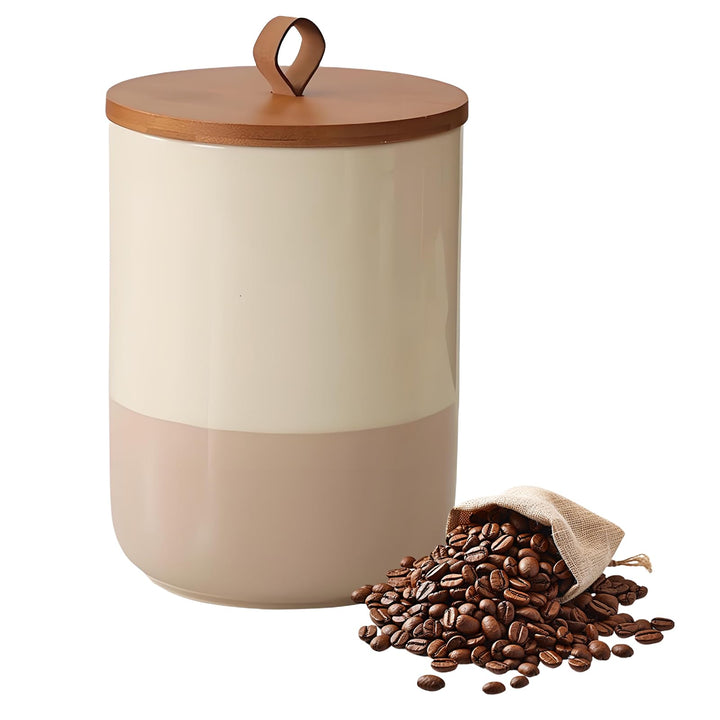 Simcat 1300ml Keramik Kaffeebohnen Behälter Vorratsdosen mit Deckel Luftdicht für Kaffee Zucker Tee