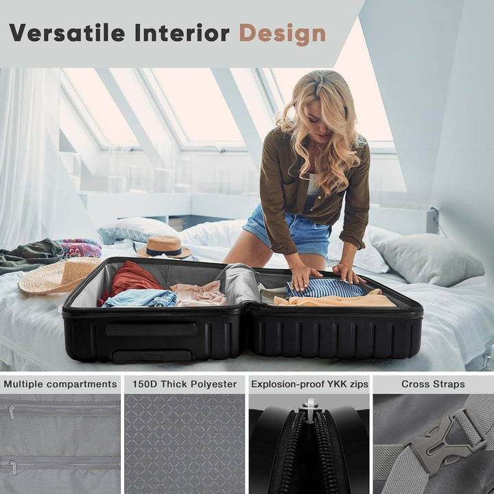 SHOWKOO Koffer Gross 75cm Hartschale Leicht Reisekoffer Polycarbonat Erweiterbar Haltbar Trolley Han