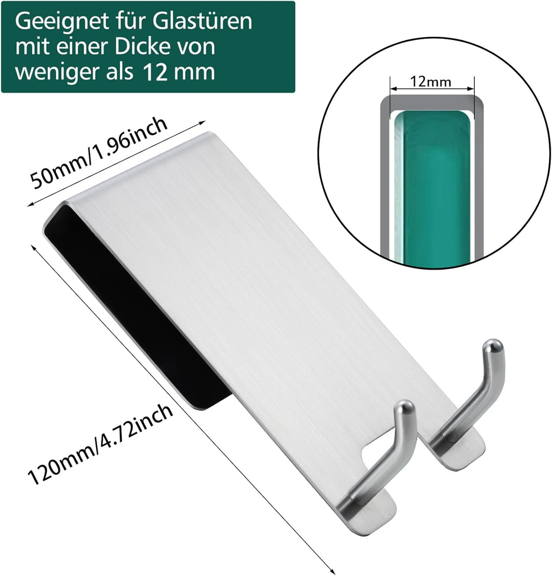 Kegii Handtuchhaken ohne Bohren - Duschhaken für Duschwand 4er Set, Aufhänger für Handtücher aus Ede