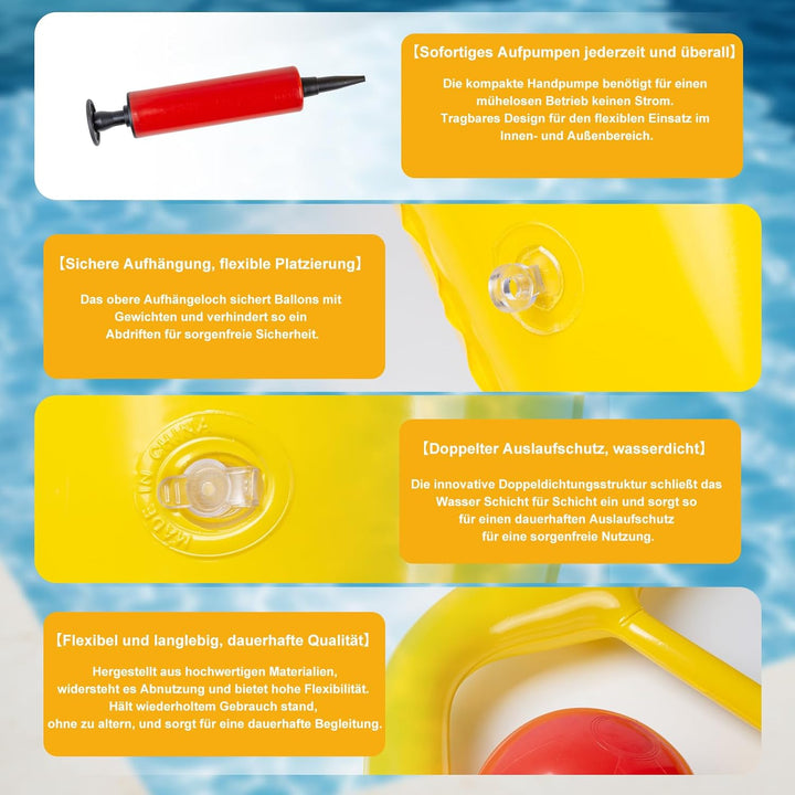 Aufblasbares Wasserspielzeug, Tic Tac Toe Pool Spielzeug mit 10 Aufblasbarer Ball, 9-Kästchen-Gitter
