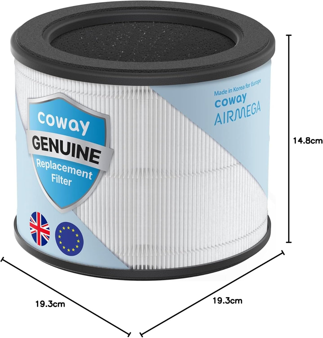 COWAY Original-Ersatzfilter für Luftreiniger Airmega 100, 3-in-1-Vorfilter, True HEPA-Filter, Desodo