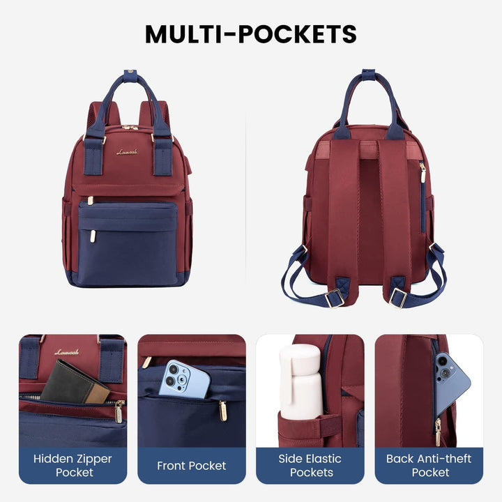LOVEVOOK Rucksack Damen Klein, Wasserdicht Cityrucksack Handtasche 2 in 1, Mini Tasche Daypack Backp