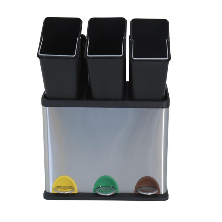 MSV Mülleimer Mülltrennsystem 24 L (3x8 Liter) mit Inneneimer grosse Abfallbehälter Abfalleimer Tret