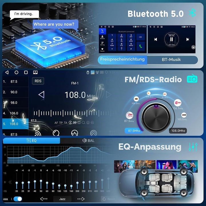 Hodozzy 4G+64G Android Autoradio für VW Seat Altea Toledo Leon Skoda Fabia Passat mit Wireless Carpl